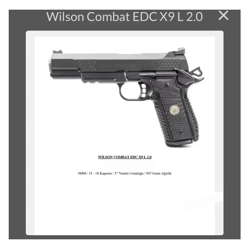 0 kutusunda Wilson Combat EDC X9 L 2.0