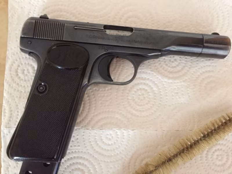 Belçika Yassı ve uzun namlu 7.65 mm