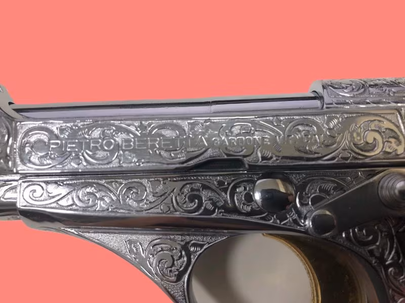 Gümüş İşlemeli Beretta Mod70 - Düğmeli Beretta