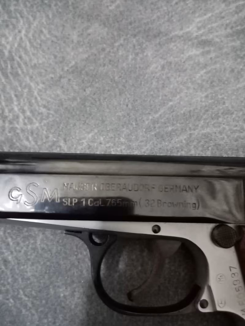 GSM MAUSER OBERAUDORF GERMANY 7.65 BROWNİNG SİLAH İŞLEMELİ ÇOK TEMİZ