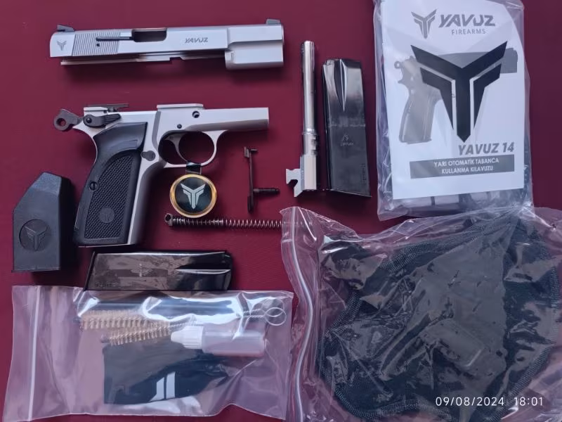 EMEKLİ EMNİYET GÖREVLİSİNDEN RUHSATLI SIFIR KUTUSUNDA HİÇ ATIŞ YAPILMAYAN  BROWNİNG HIGH POWER KLONU YAVUZ 14 KLASİK MAT KROM