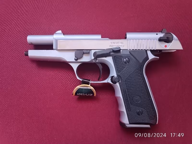 EMEKLİ EMNİYET GÖREVLİSİNDEN RUHSATLI SIFIR KUTUSUNDA HİÇ ATIŞ YAPILMAYAN BERETTA 92 FS KLONU MAT KROM YAVUZ 16 DEFENDER