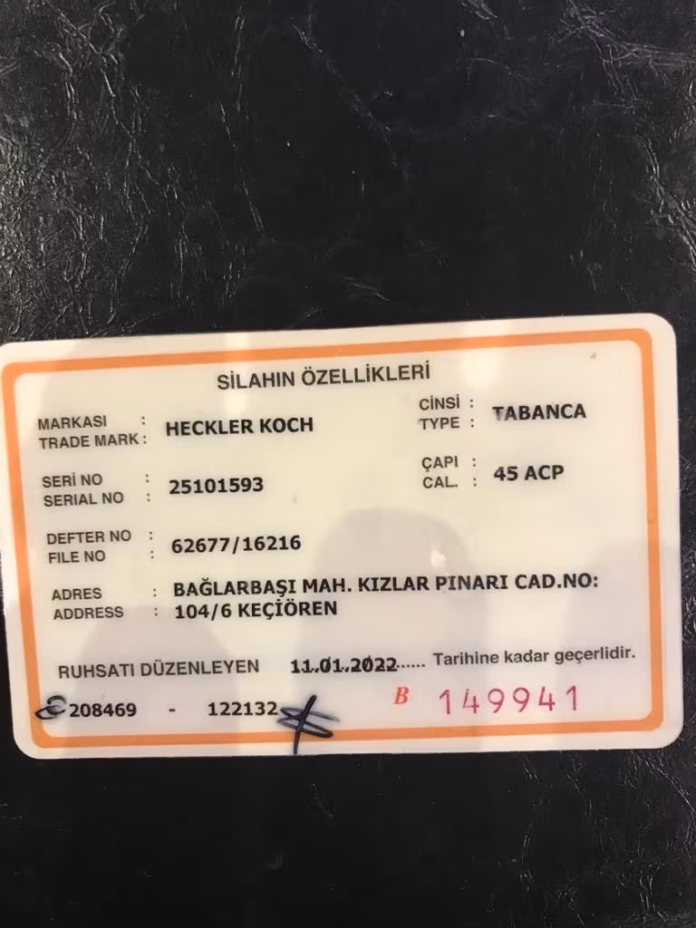 heckler koch ruhsatlı sıfır ayarında