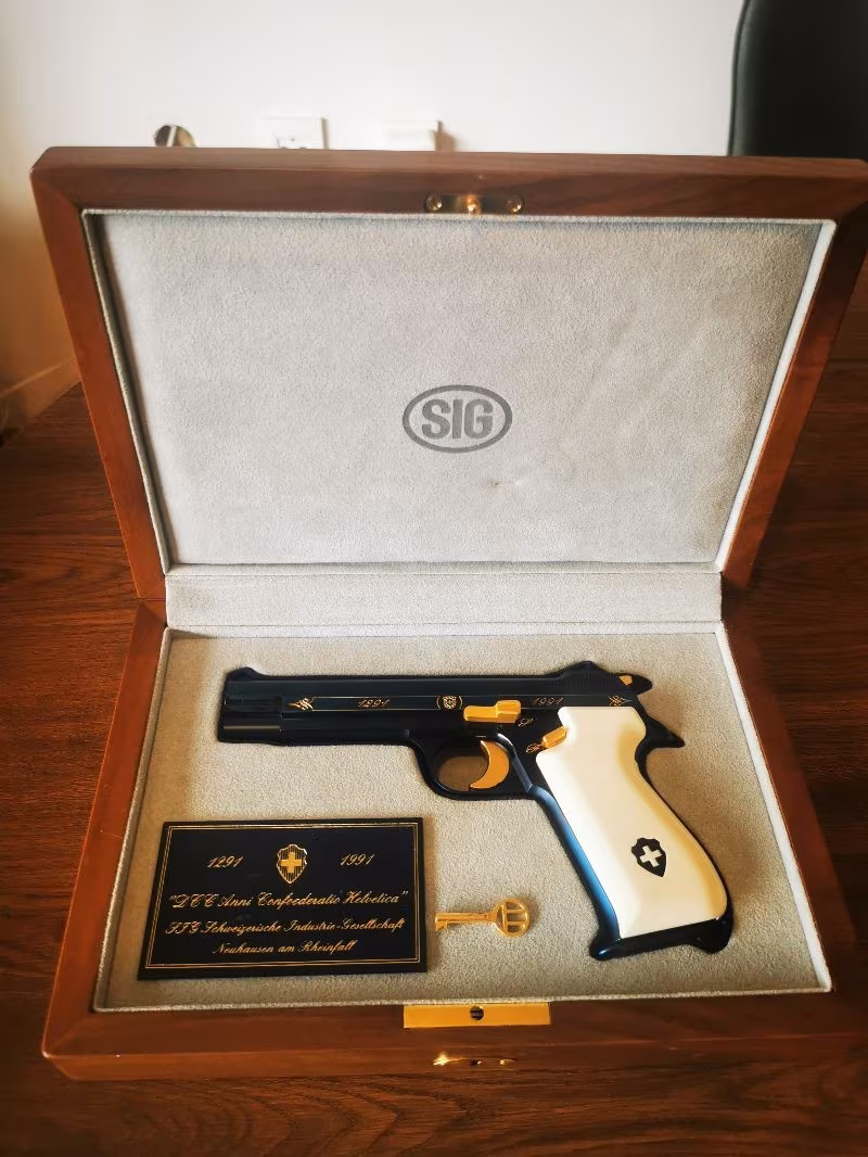 SIG P210 BLUE HELVETICA