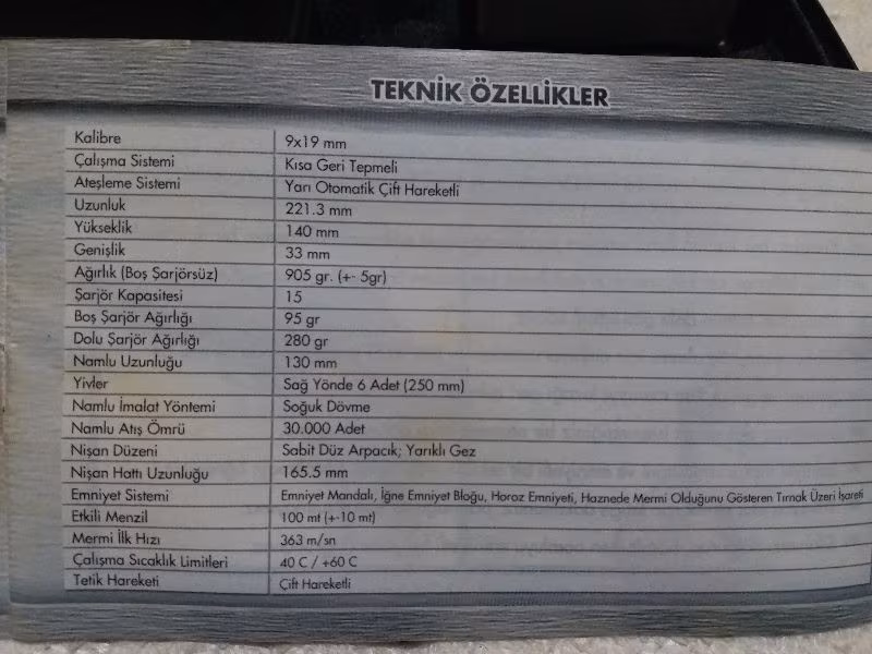 Girsan Yavuz 16 Tuğra siyah renk