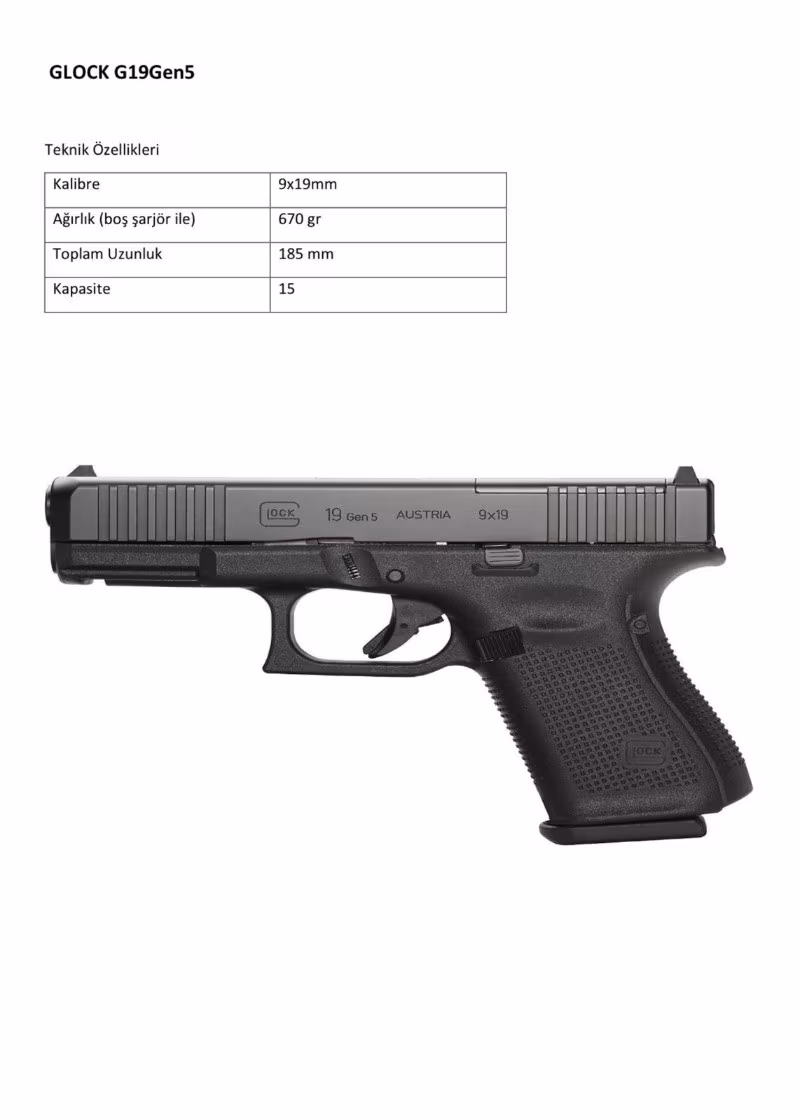 2025 Sıfır Glock G19Gen5