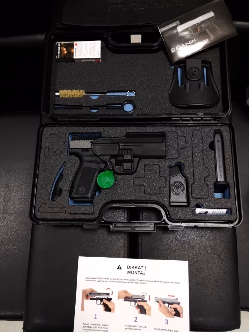 Kullanılmamış sıfır kutusunda Canik TP9 SF Elite S Tungsten