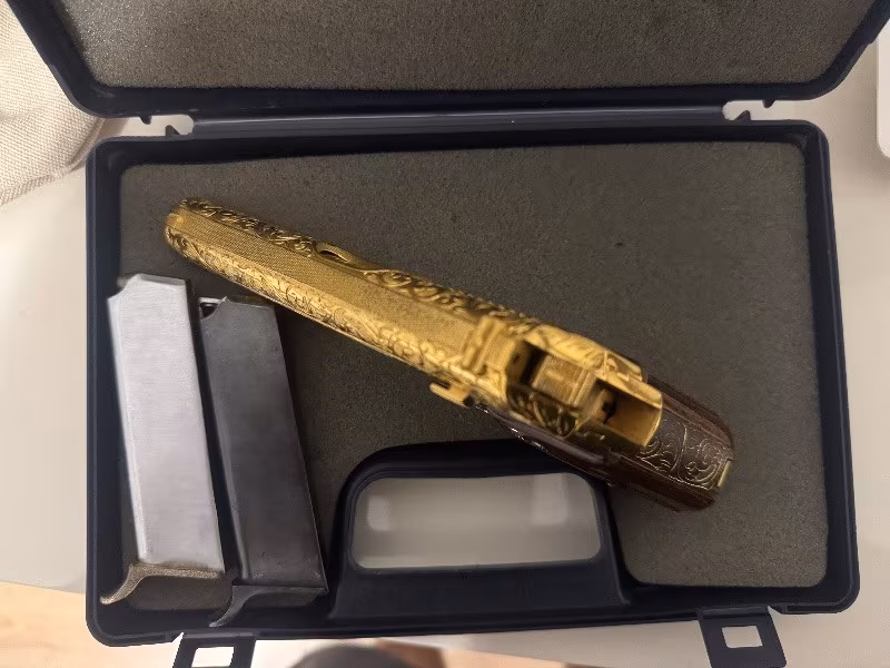 1995 Yapımı Kırıkkale Ruhsatlı Altın Gravül İşlemeli 7.65 mm Tabanca