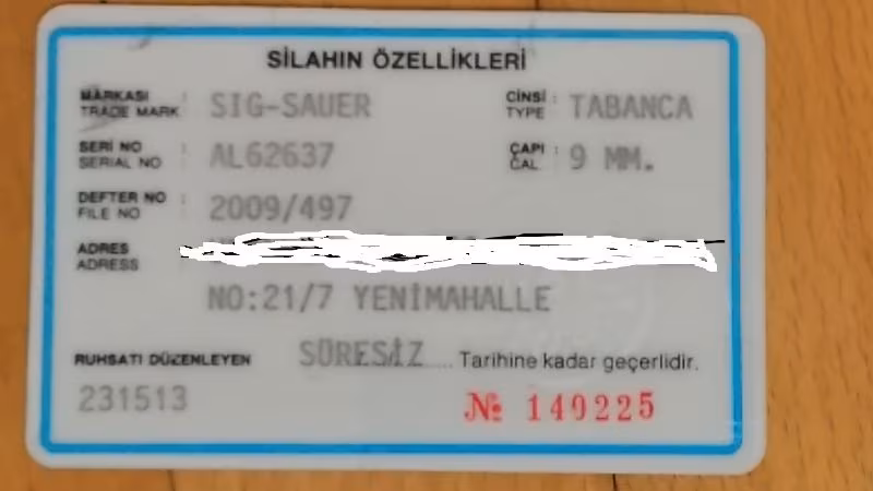 EMEKLİ KAMU GÖREVLİSİNDEN SIFIR KUTUSUNDA SİG SAUER P 229 TABANCA