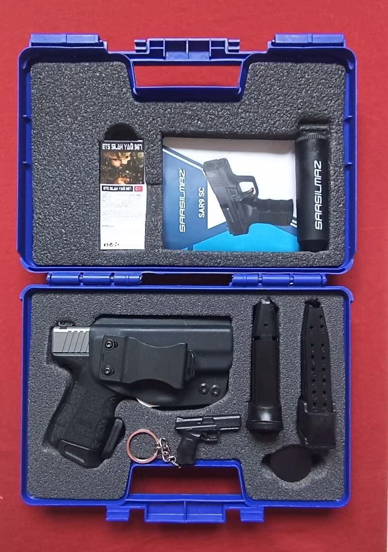 RUHSATLI SIFIR KUTUSUNDA HİÇ KULLANILMAYAN 2023 MODEL SARSILMAZ SAR 9 SC SUBCOMPACT STANLESS STELL MAT - 17.000 TL.