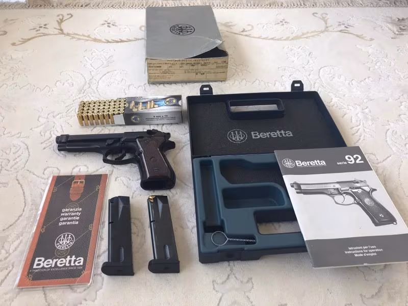 Beretta f92 15+1 ilk sahibinden çift şarjör +50 adet mermi