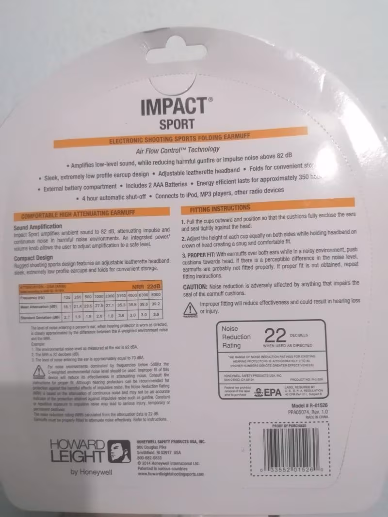 Elektronik Atış Kulaklığı ( Howard Leight Honeywell Impact Sport )