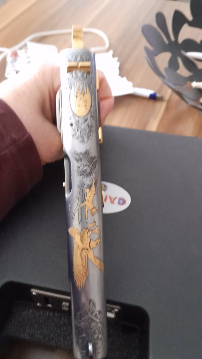 Browning 9mm 14lu  tabanca parcalar Altın kaplamalı