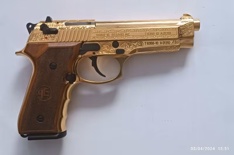 RUHSATLI SIFIR KUTUSUNDA HİÇ KULLANILMAYAN BERETTA 92 FS KLONU GİRSAN YAVUZ 16 REGARD MC GOLD - 25.000 TL.