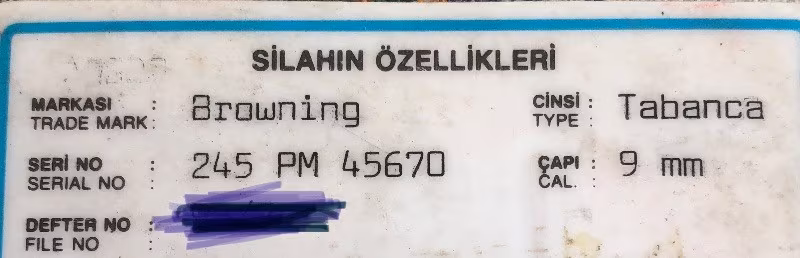 Browning 14lü 245 PM Serisi Tertemiz Emekli Polisten
