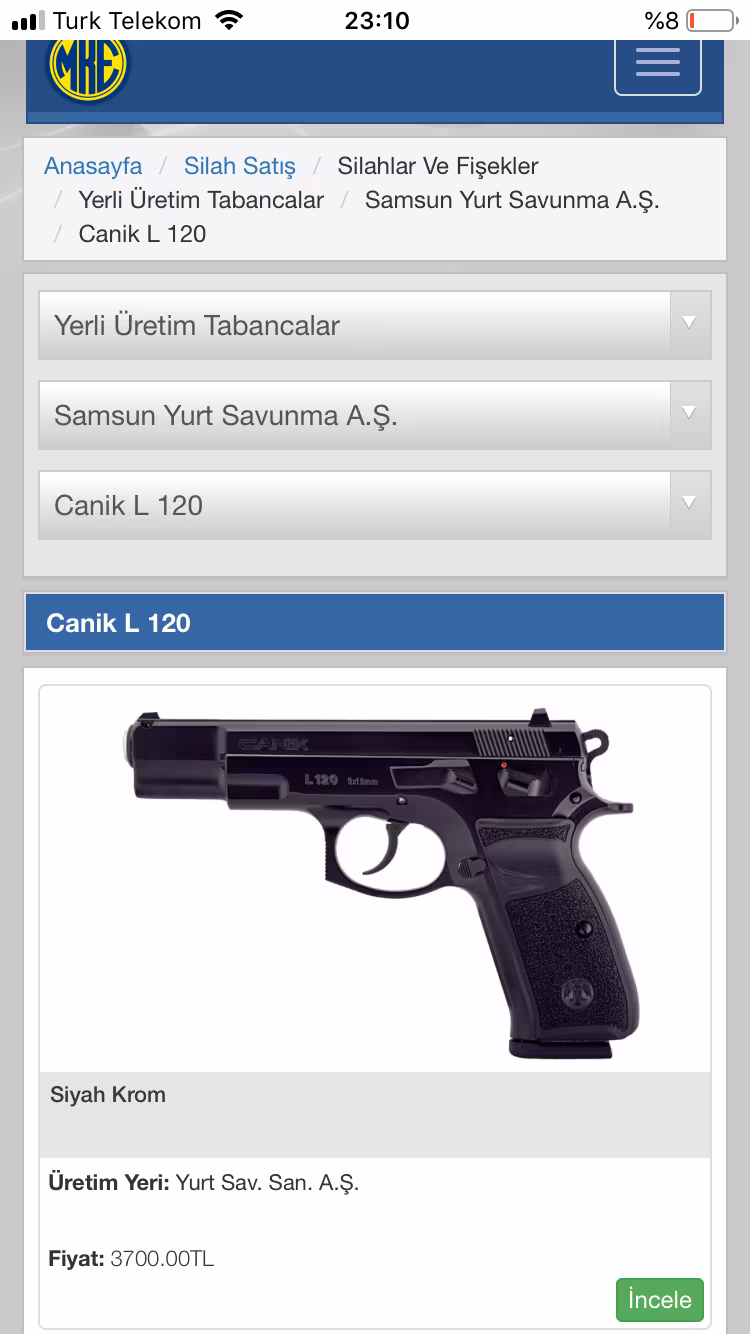 Canik55 L120 Krom