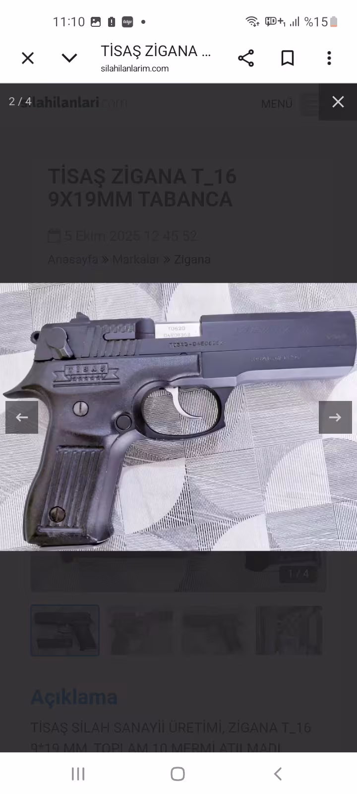 TİSAŞ ZİGANA T_16 9X19MM TABANCA