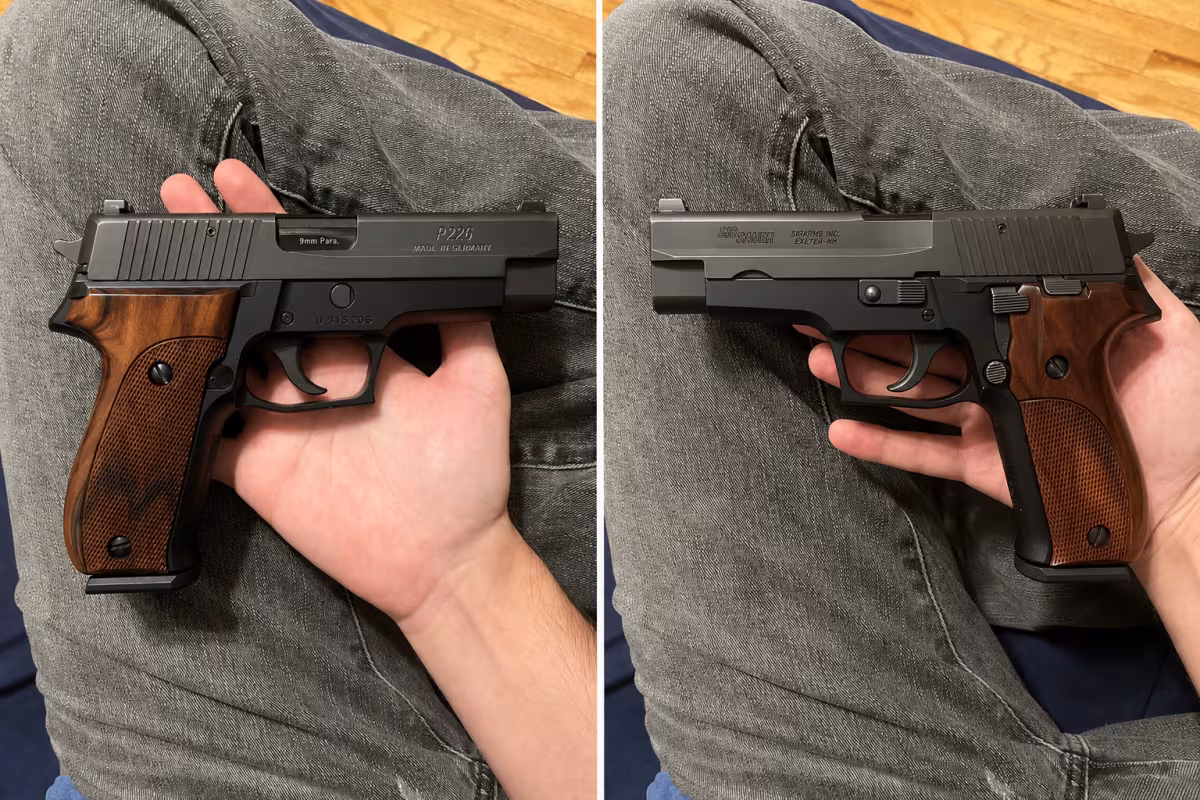 Almancıdan satılık - Sig Sauer P226 Ahşap ve Plastik Kabzalı - Eski seri 1994-95 yılları Alman Yapımı