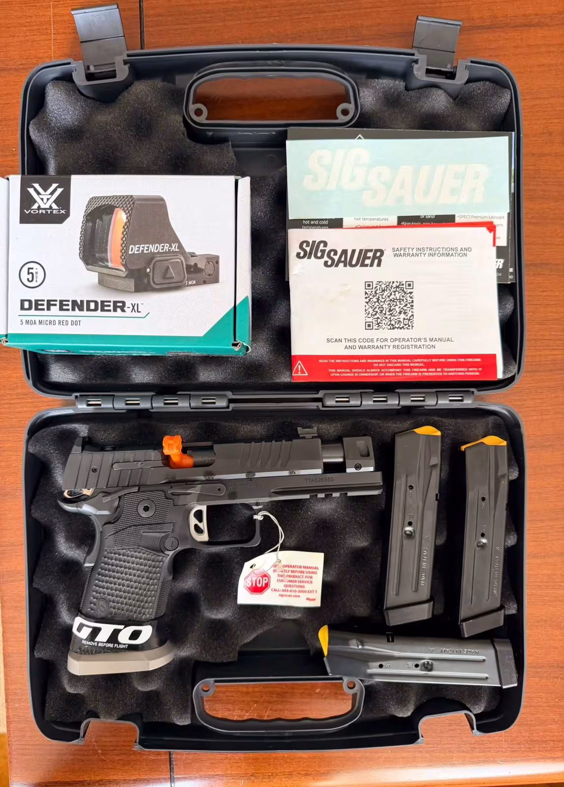 Sig Sauer P211-GTO + Vortex Defender-XL Red Dot