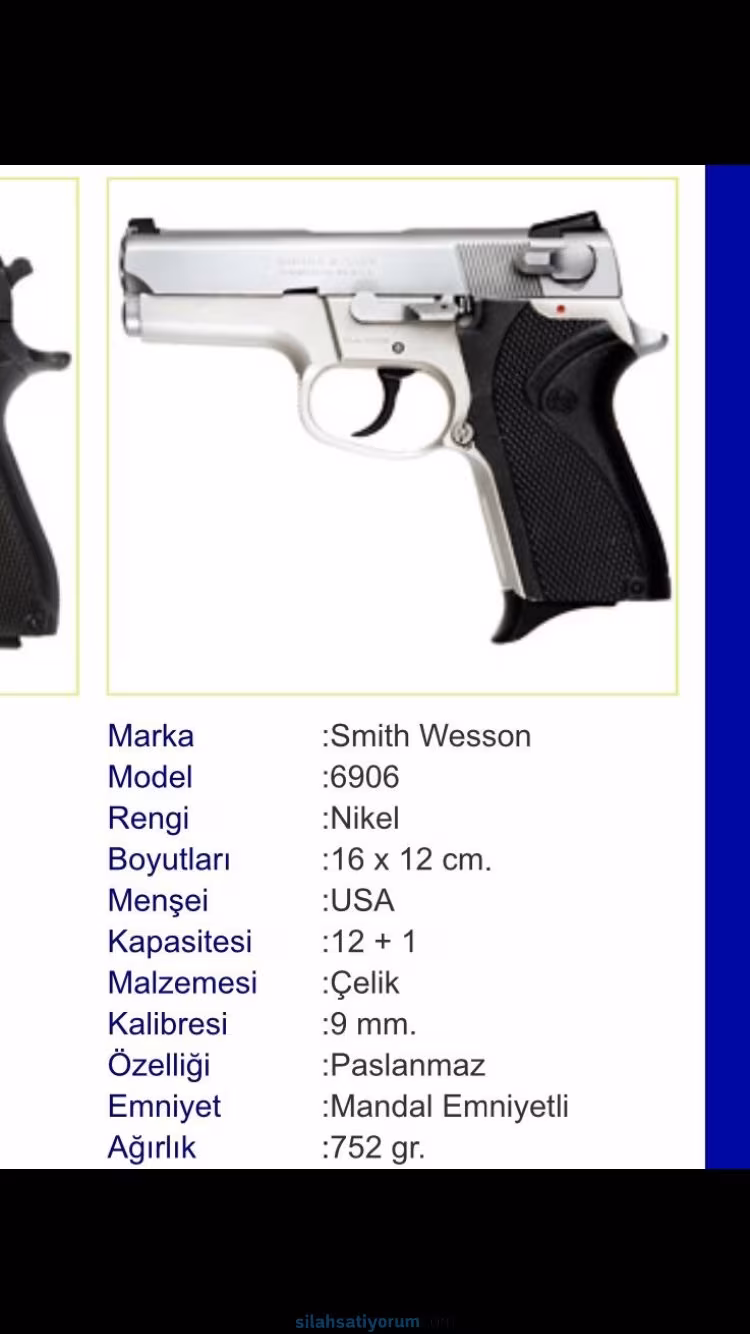 Yargı mensubundan smith wesson 6906(12+1), 9mm